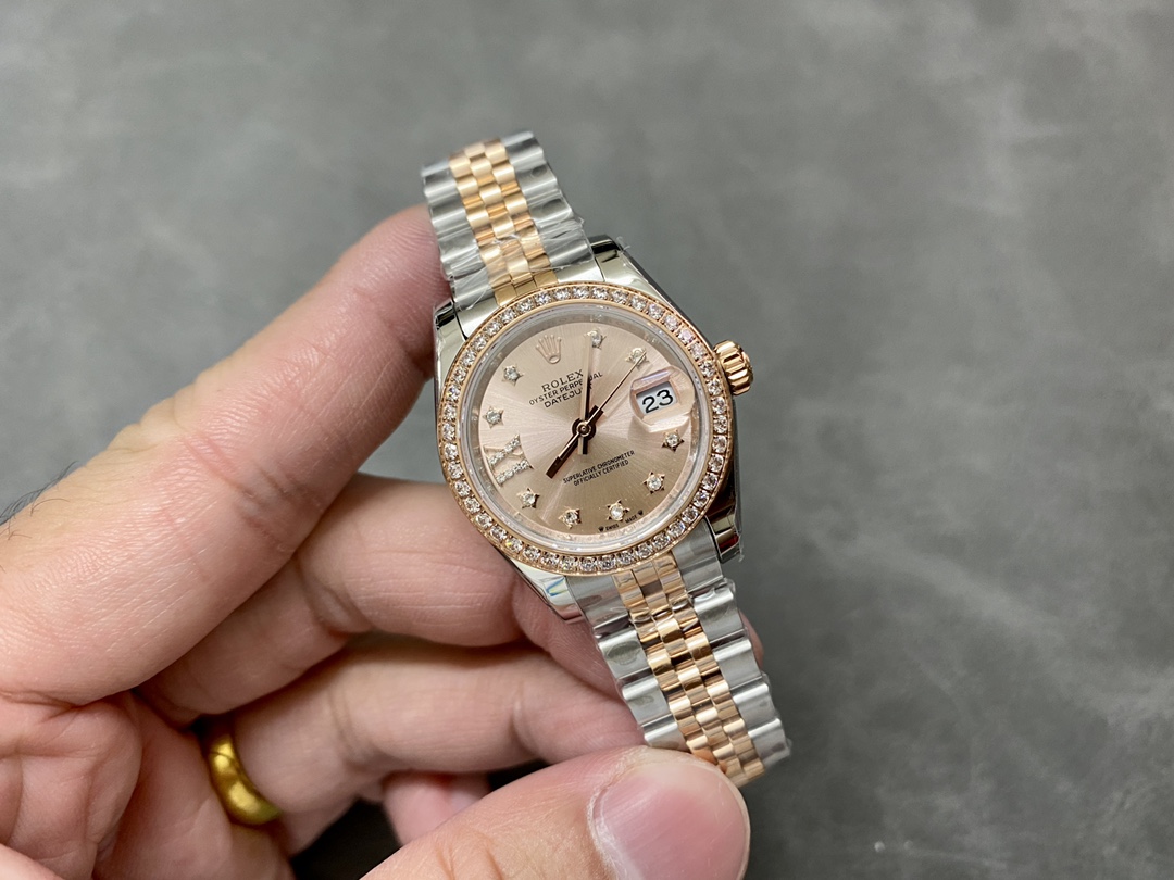 Rolex Datejust 28 Oystersteel and Everose Gold m279381rbr 0027 Women's Watch
