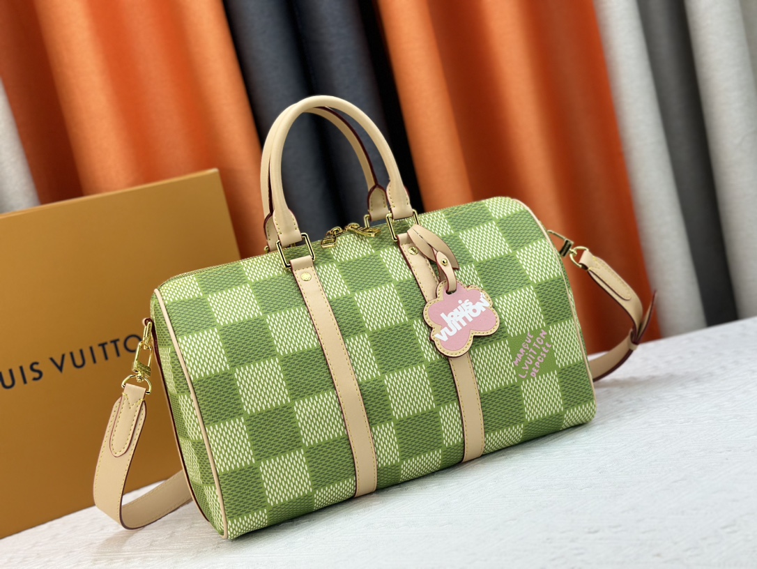 Louis Vuitton N40671 Keepall Bandouli è re 35 Damier Golf Marque L.Vuitton d é pos é e Travel Bags Size 34*21*16cm