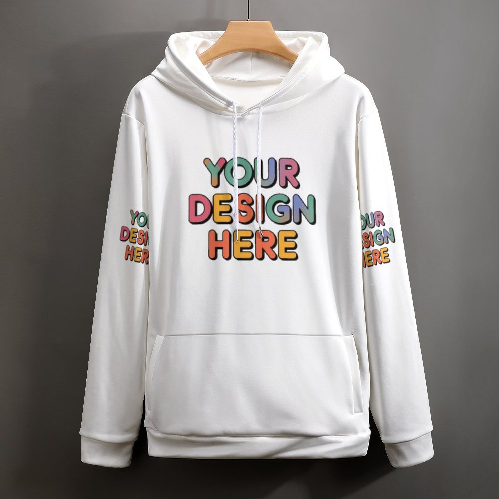 Customized Men’s Loose Double Hat All-Over Print Sweater