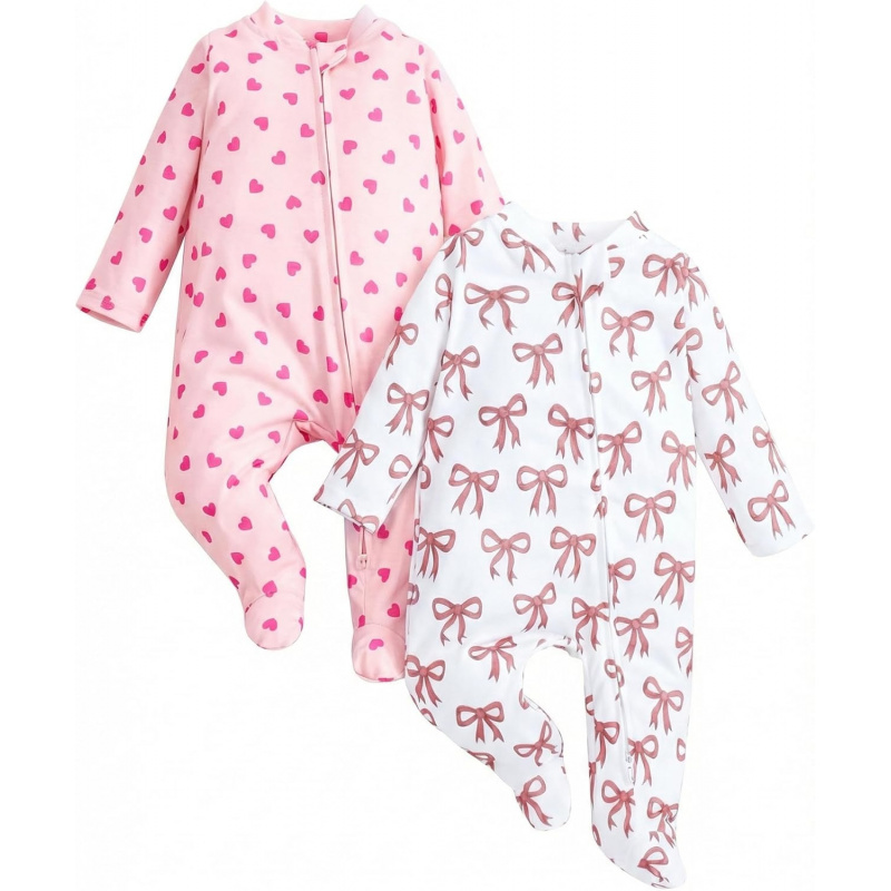 VAELIRAEL 2 Pcs One-Piece Footed Jumpsuits