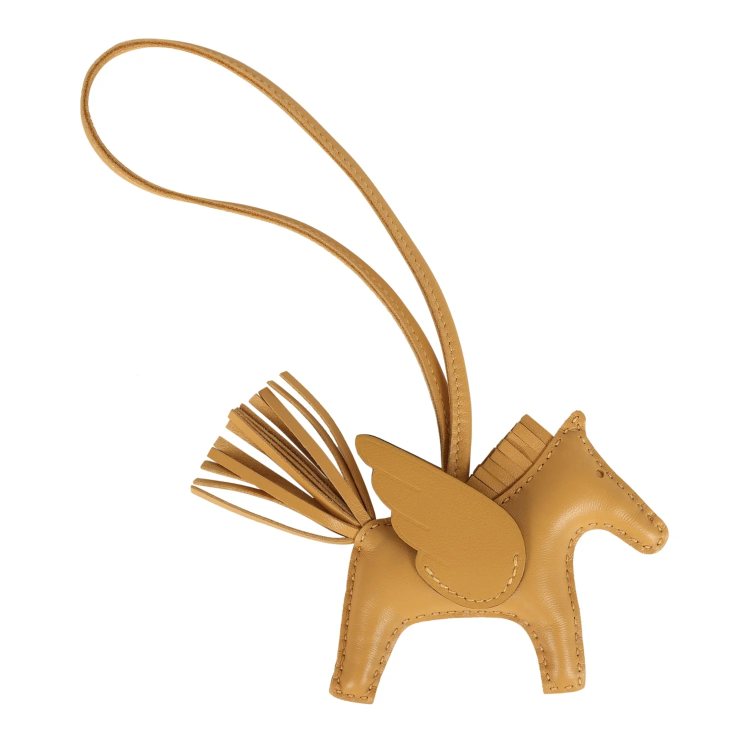 Hermes Pegase Rodeo Bag Charm PM Paille Milo Lambskin