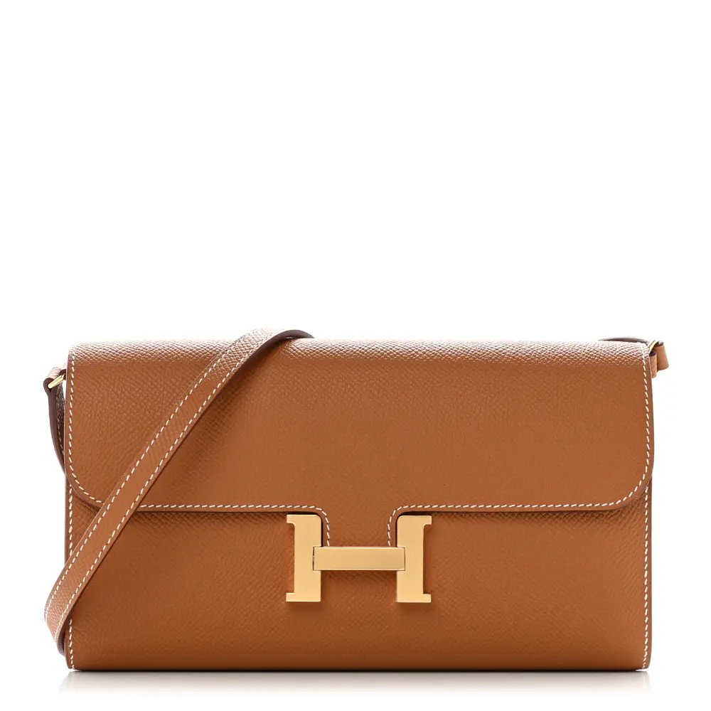 Hermès Constance Long Wallet To Go Brown Epsom Leather Gold Hardware