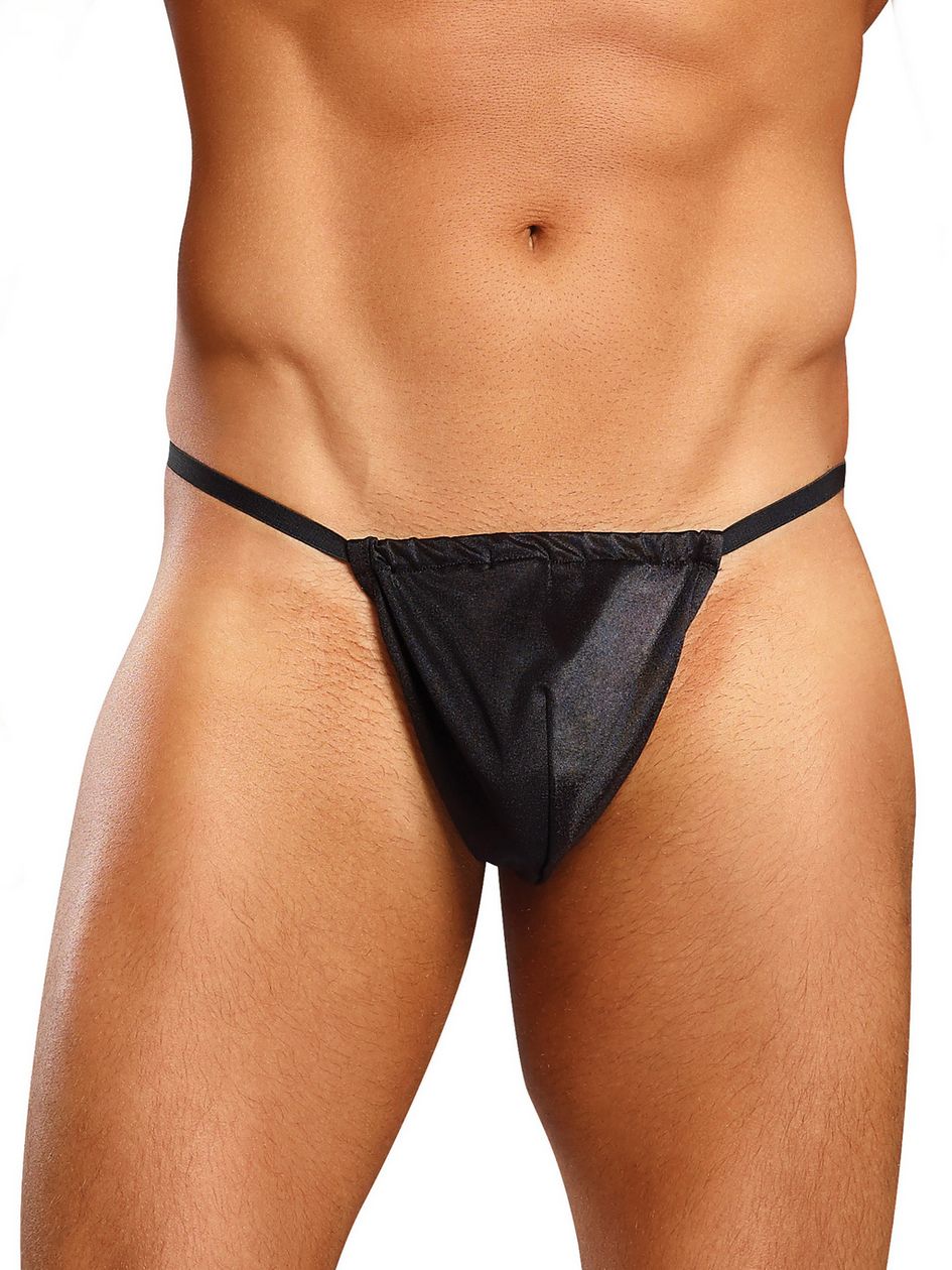 Male Power Black Smooth Satin Posing Pouch