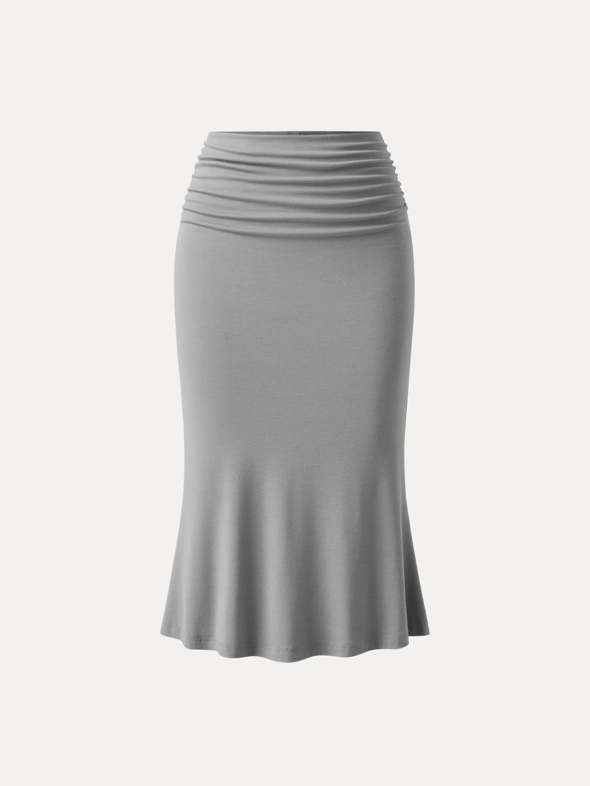 Ruched Side Mermaid Midi Skirt