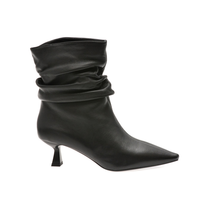 Botine elegante EPICA negre, H3011, din piele naturala