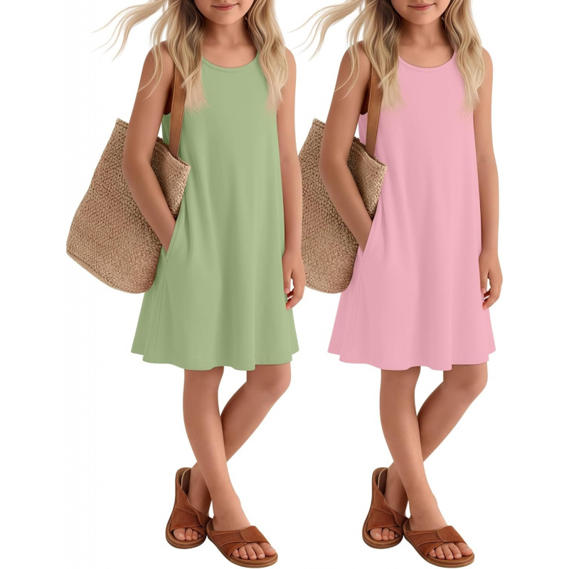 2 Pack Girls' Summer Dresses