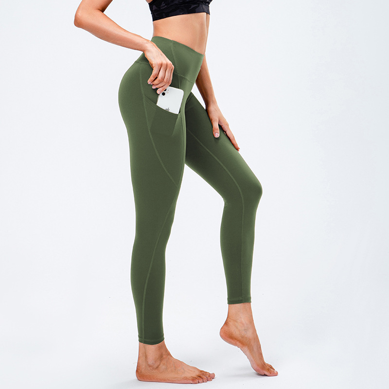 Women's Autumn/Winter Yoga Pants, Nylon Fleece-Lined, High-Elasticity, Tight-Fitting, Warm Sports Pants, Running Training Fitness Pants