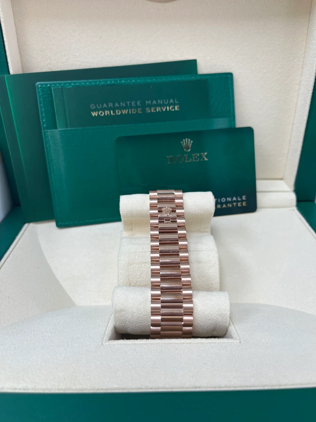 Rolex Day Date 40 18k Everose Gold Olive Green Dial m228235 0025 40mm