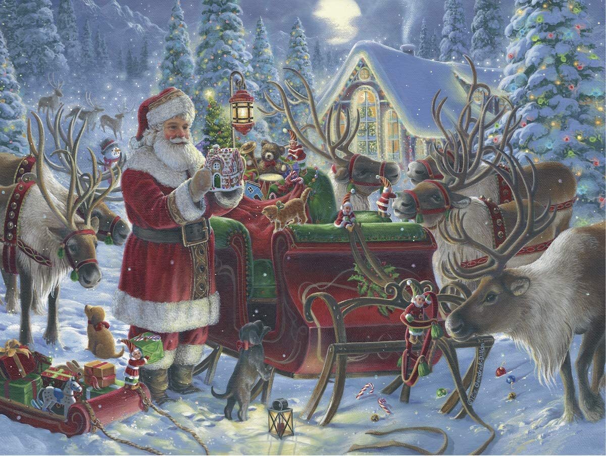 Limited Edition Santa Packing the Sleigh 1000 Piece Puzzle