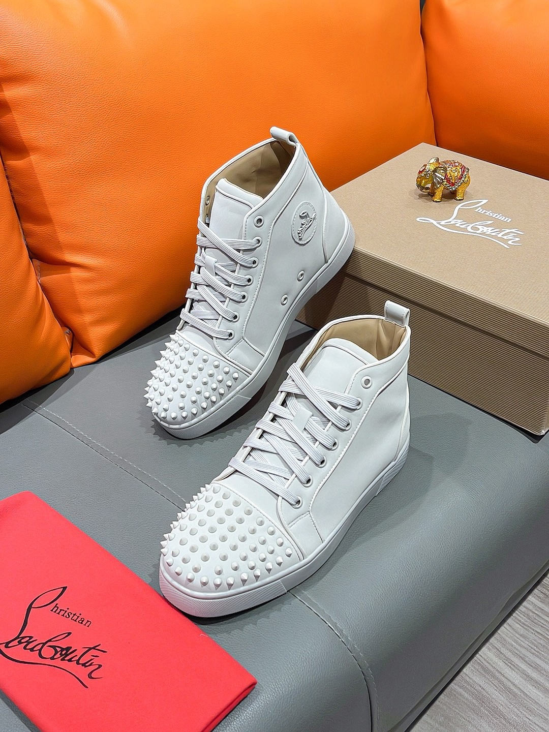 Christian Louboutin Lou Spikes High-Top Sneaker Size 36-46