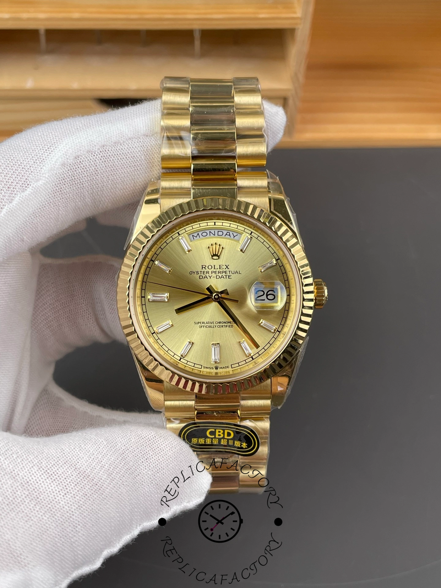 Rolex Day Date 36 Champagne Dial Yellow Gold Bracelet 128238 0132