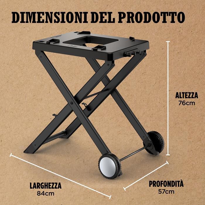 NINJA - Carrello pieghevole BBQ elettrico Woodfire-NERO