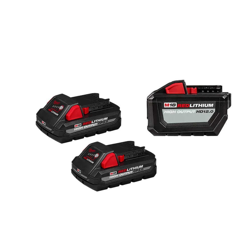 Milwaukee 48-11-1812P3 M18 18V 3 Battery Kit w/ 1 - HD 12.0 and 2 - HO CP 3.0