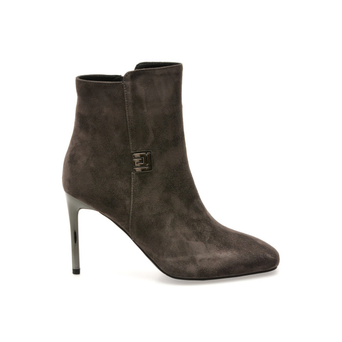 Botine elegante EPICA gri, J30822, din piele intoarsa