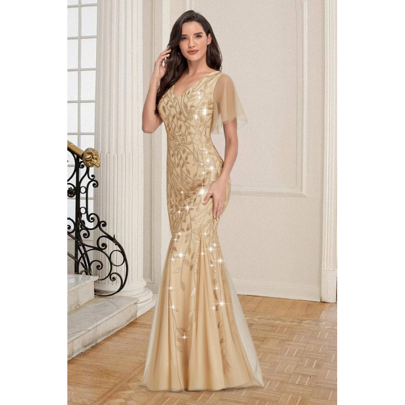 Women's Formal Evening Gowns Long Sparkly Sequin