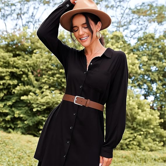 BELTIQUE Women Casual Leather Belt for Jeans Pants