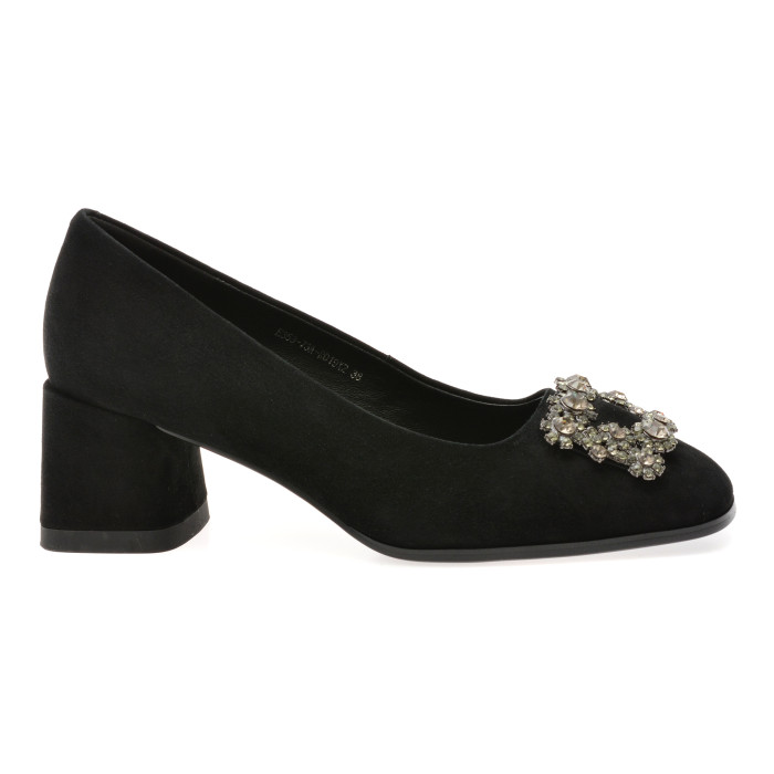 Pantofi eleganti EPICA negri, E35373A, din piele intoarsa