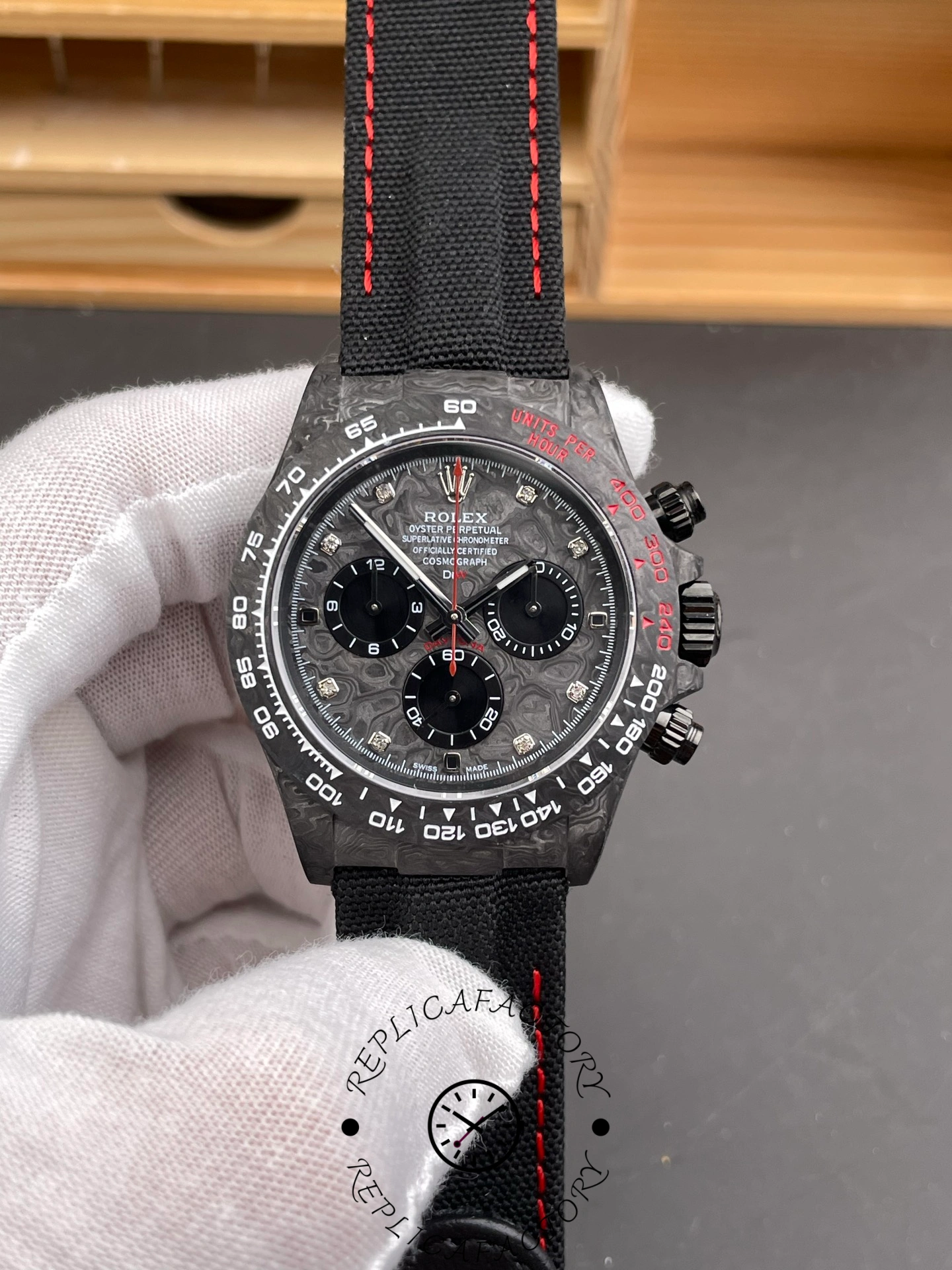 Rolex Daytona Cosmograph DIW Diamond Index Carbon Fiber 40mm Replica