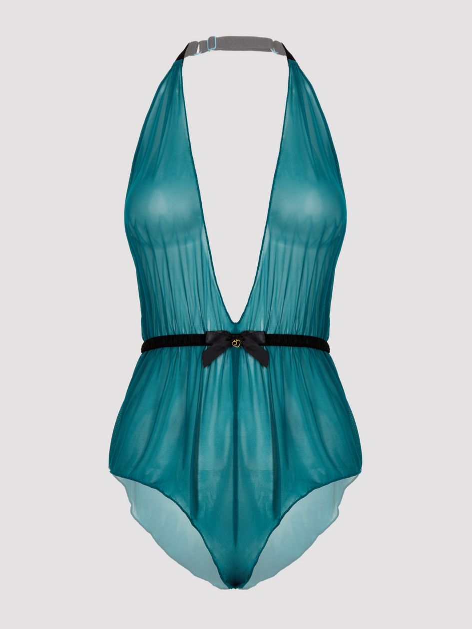 Lovehoney Barely There Sheer Green Crotchless Body