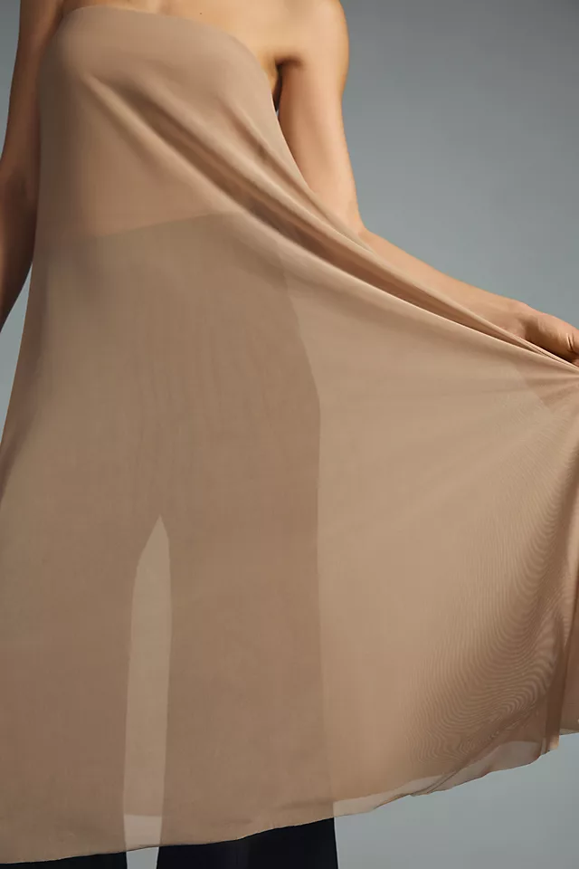 Sheer Mesh Tube Top TAUPE