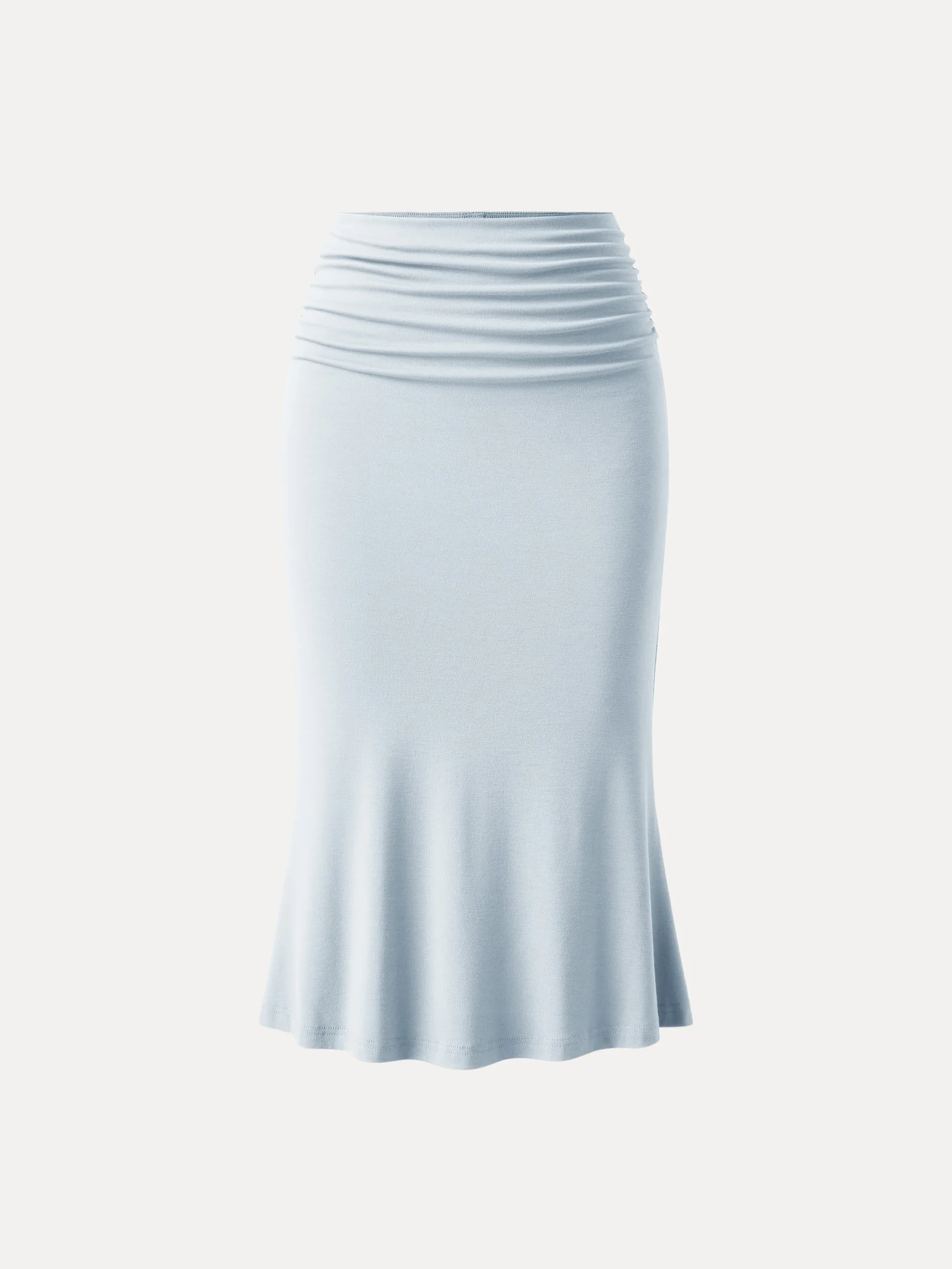 Ruched Side Mermaid Midi Skirt
