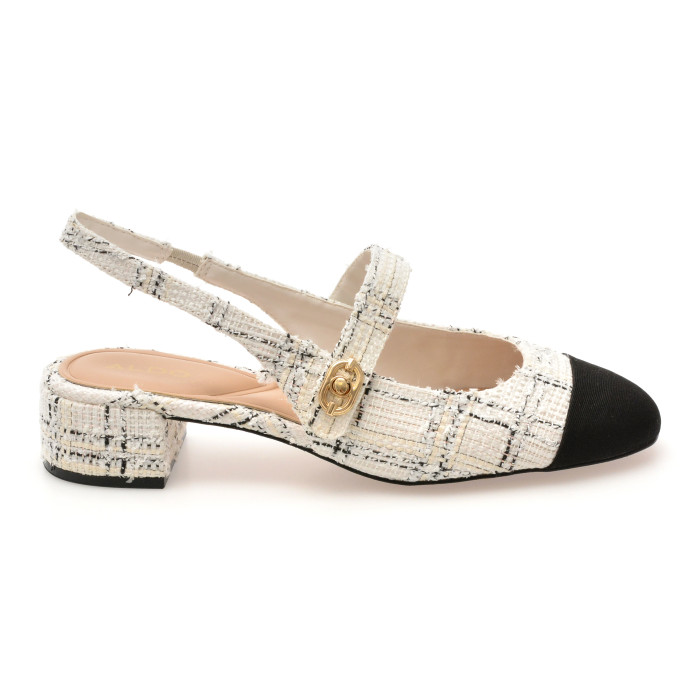Pantofi eleganti ALDO alb-negru, AGATHE 122, din material textil