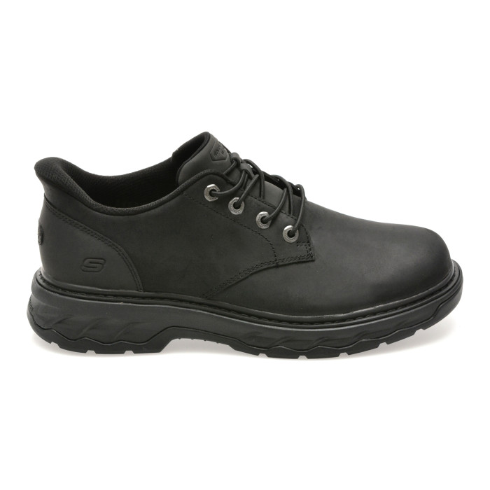 Pantofi sport SKECHERS negri, LOCKETT, din piele naturala