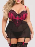 Lovehoney Plus Size Boudoir Belle Cherry Cut-Out Chemise Set