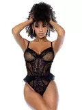Mapale Black Underwire Lace Ruffle Body
