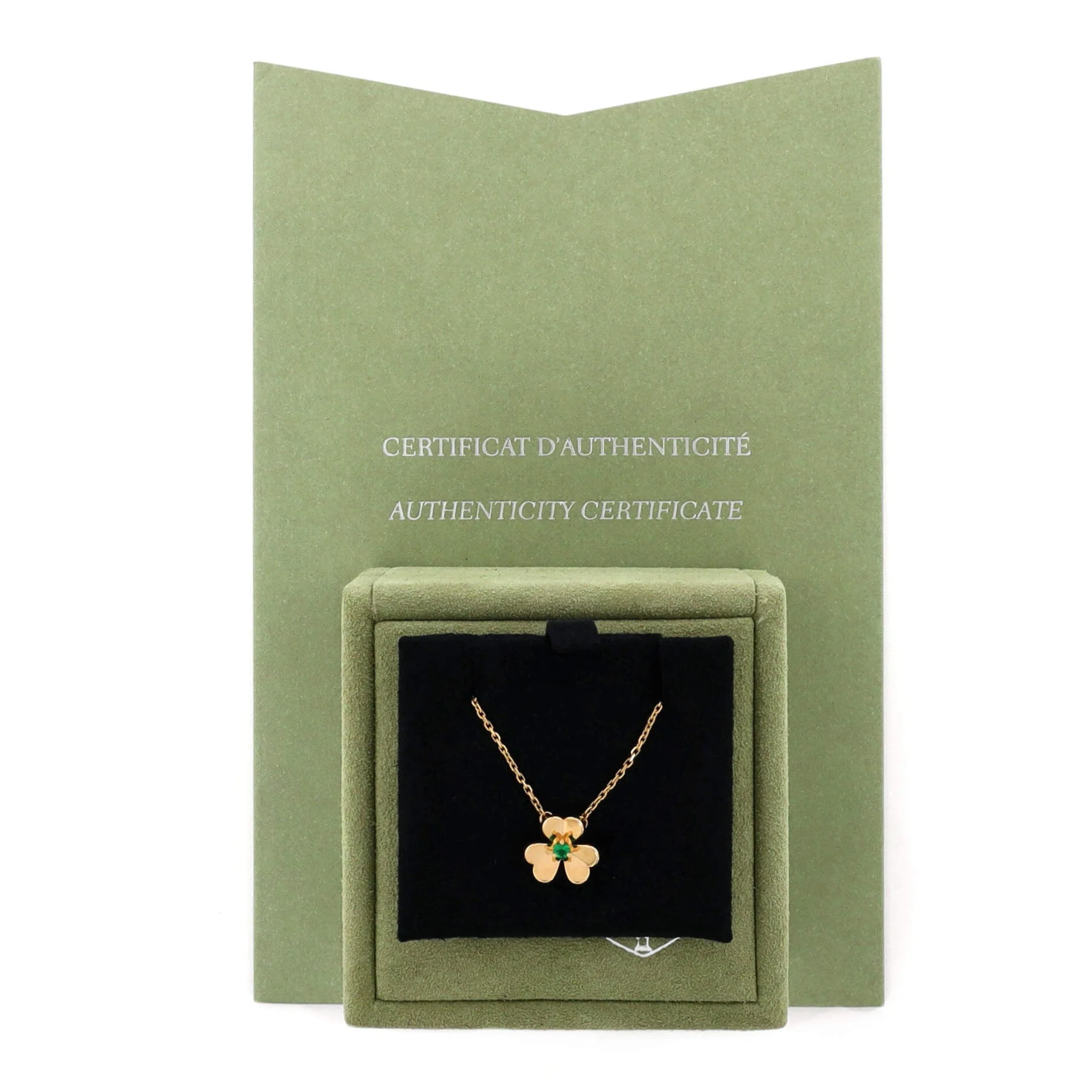 Frivole Pendant Necklace 18K Yellow Gold and Emerald Mini