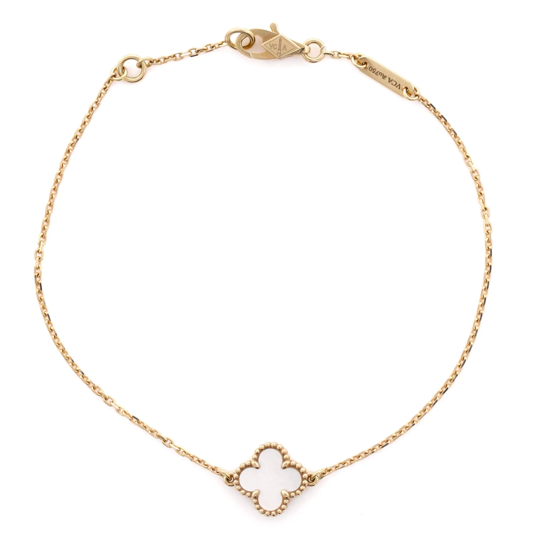 Sweet Alhambra Bracelet 18K Yellow Gold and Mother of Pearl