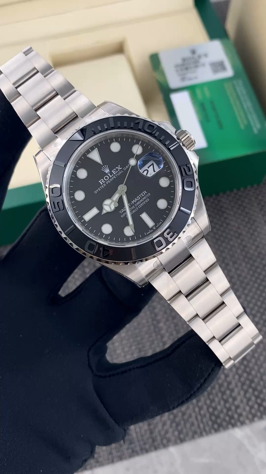 Rolex Yacht Master Black Dial Titanium 226627 0001 42mm Men's Watch