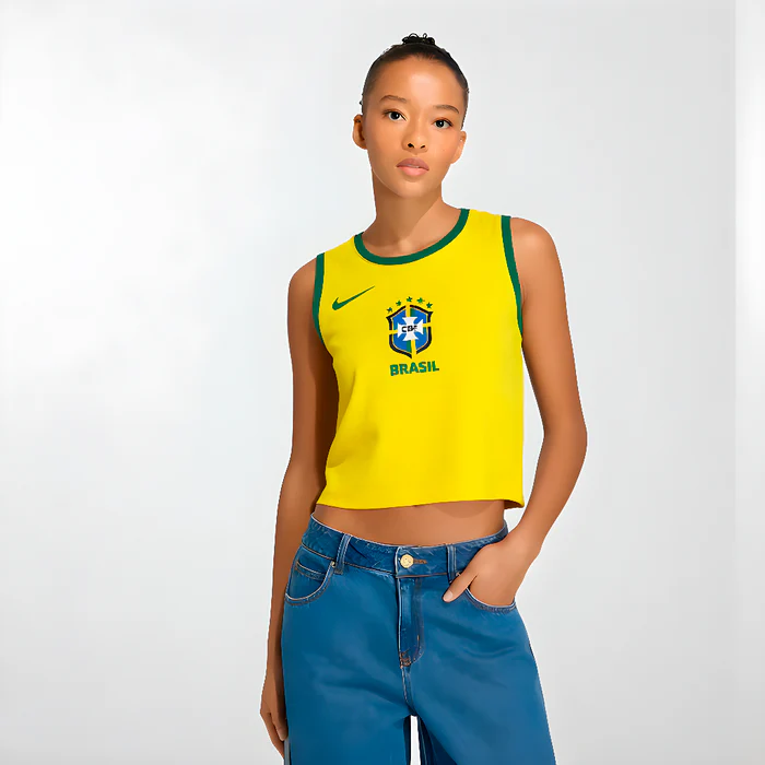 Brazil 26 Home Cropped Jersey