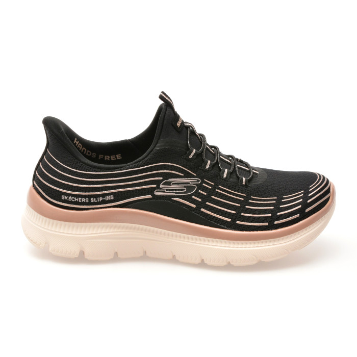 Pantofi sport SKECHERS negri, SUMMITS PLUS, din material textil