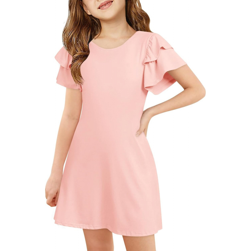 Girls Ruffle Sleeve Dresses