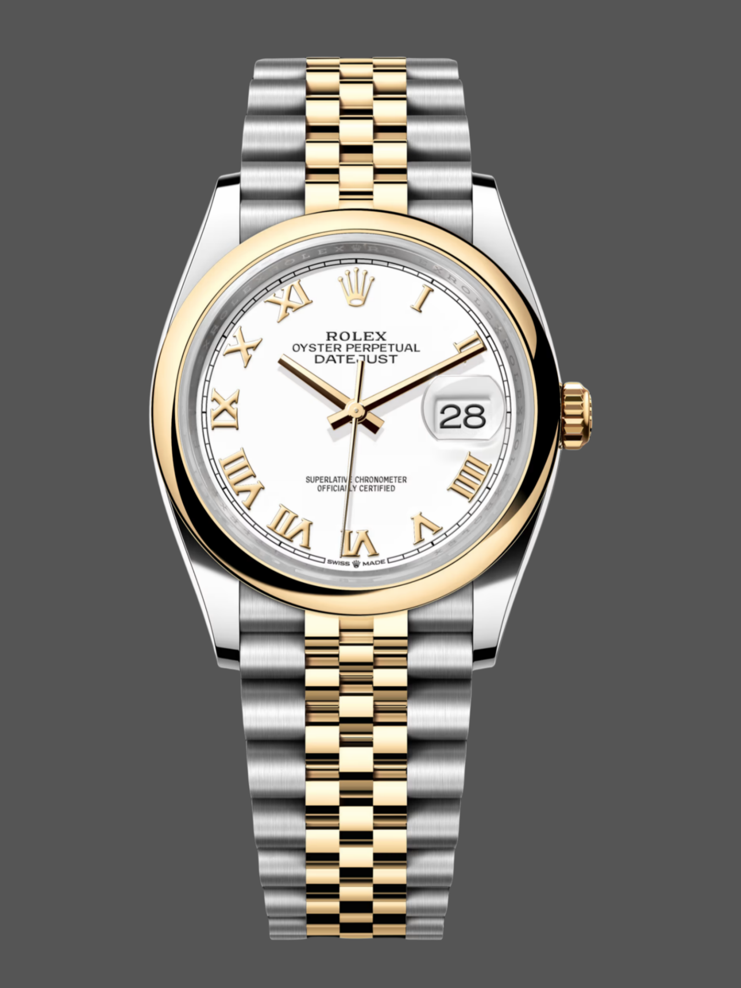 Rolex Datejust 36 Two Tone White Dial Roman Numerals 126203 0029