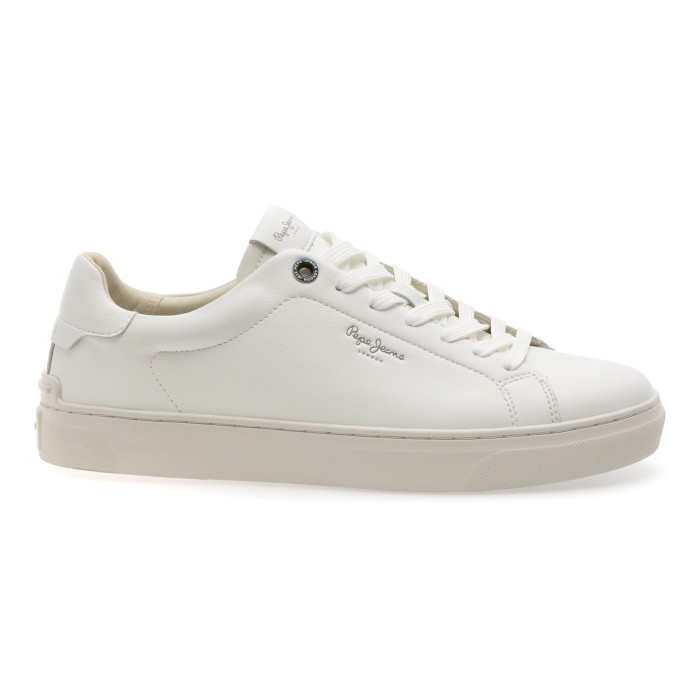 Pantofi sport PEPE JEANS albi, MS00020, din piele naturala