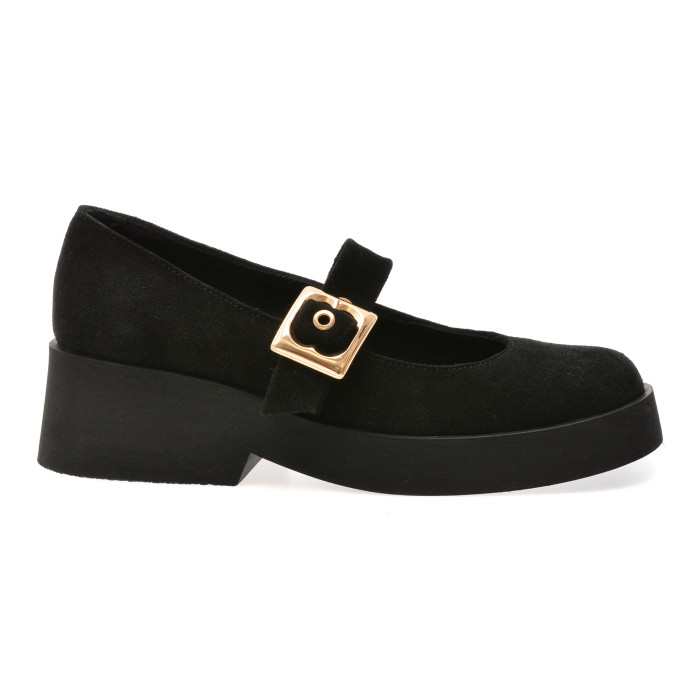 Pantofi EPICA negri, 4842520, din piele intoarsa
