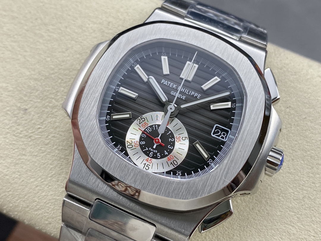 Patek Philippe Nautilus Chronograph Stainless Steel Black Dial 5980 1A 014