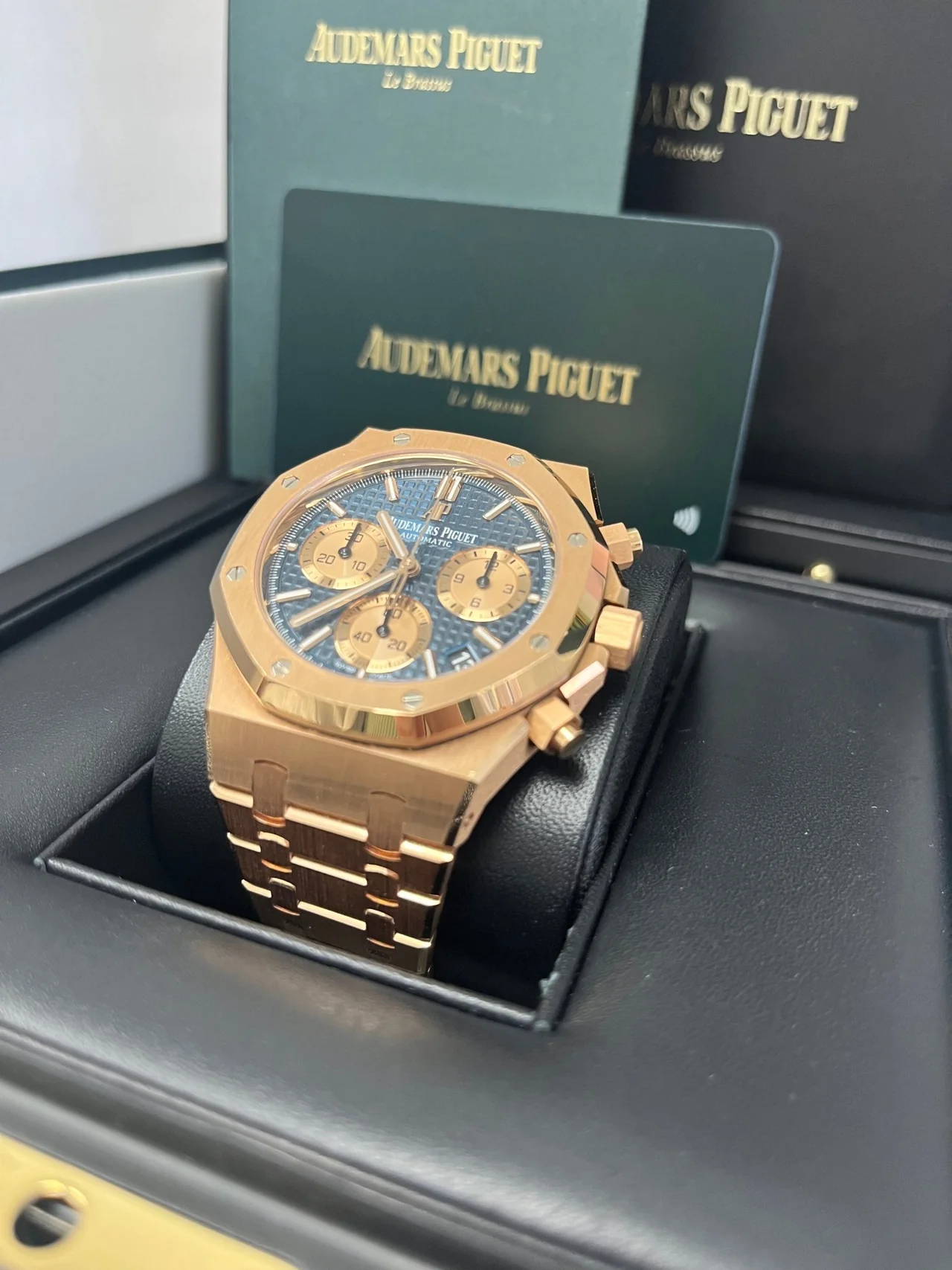 ROYAL OAK Pink Gold Blue Dial CHRONOGRAPH 41mm