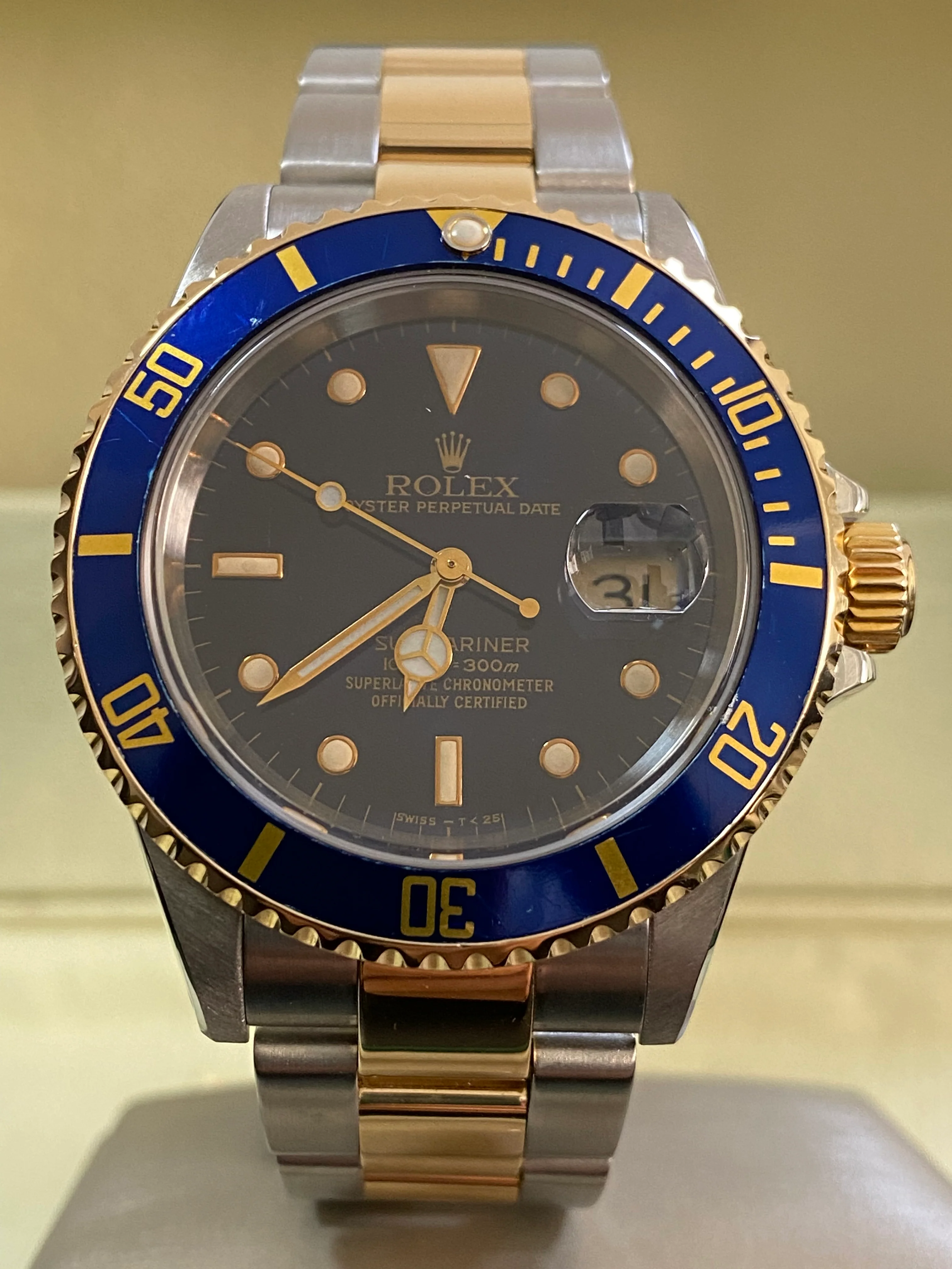 Rolex,Submariner Yellow Gold and Steel Submariner Date - Y serial - Blue Dial - Pre Ceramic Blue Bezel - 16613
