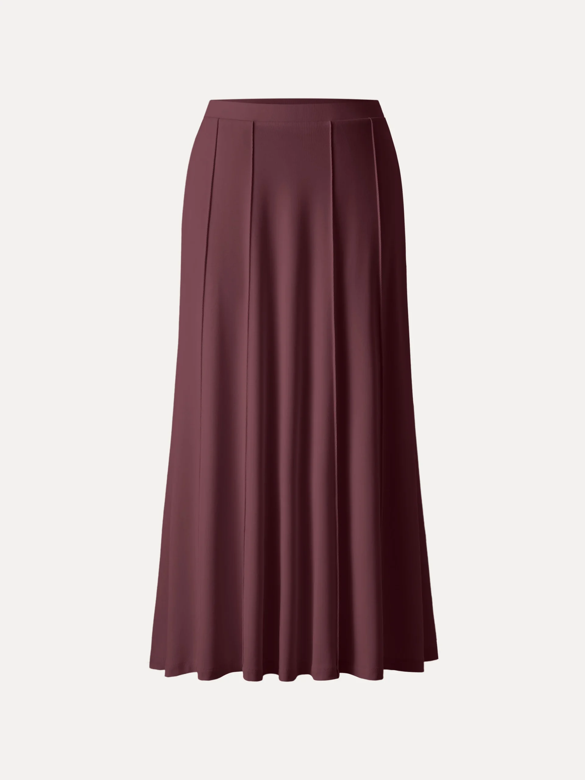 Mid Rise A-line Pintucks Pull-on Maxi Skirt