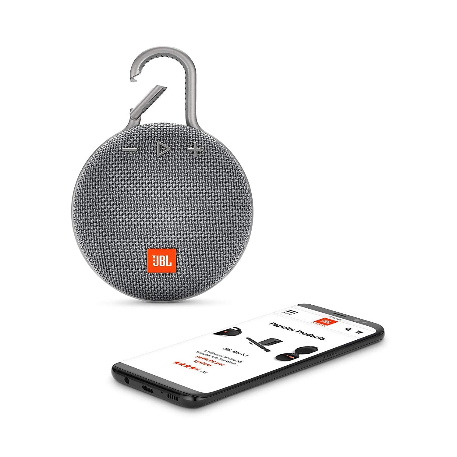 Clip 3 Portable Waterproof Wireless Bluetooth Speaker, Gray