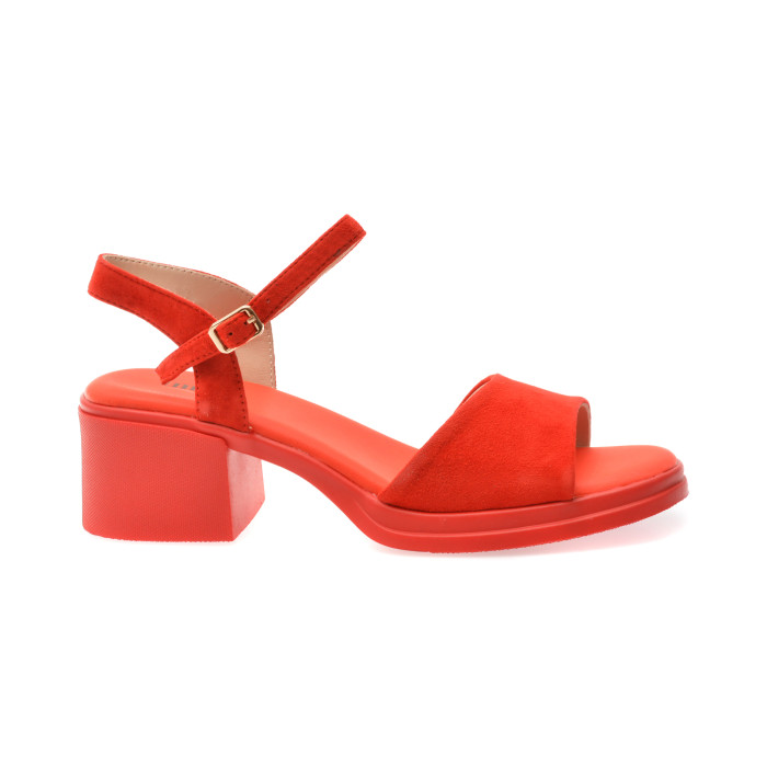 Sandale IMAGE rosii, 2978, din piele intoarsa