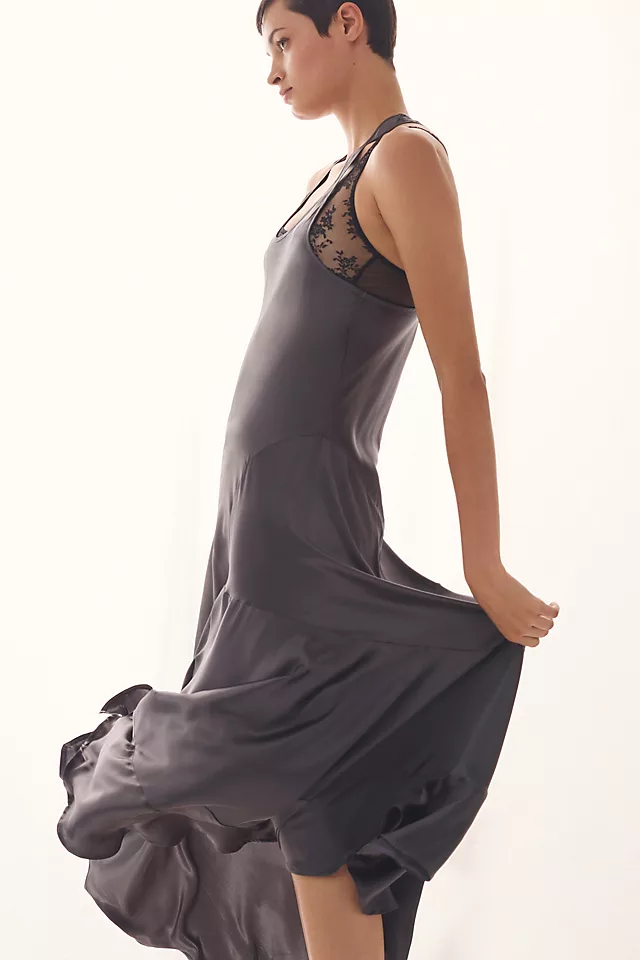 Seamed Silk Dress CARBON