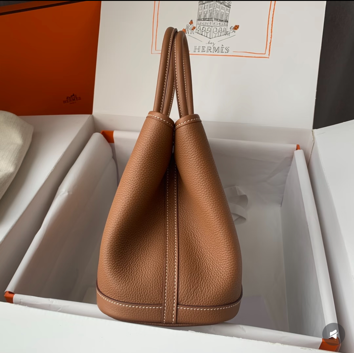 Hermès Garden Party 30-36 Brown Gold Buckle Custom