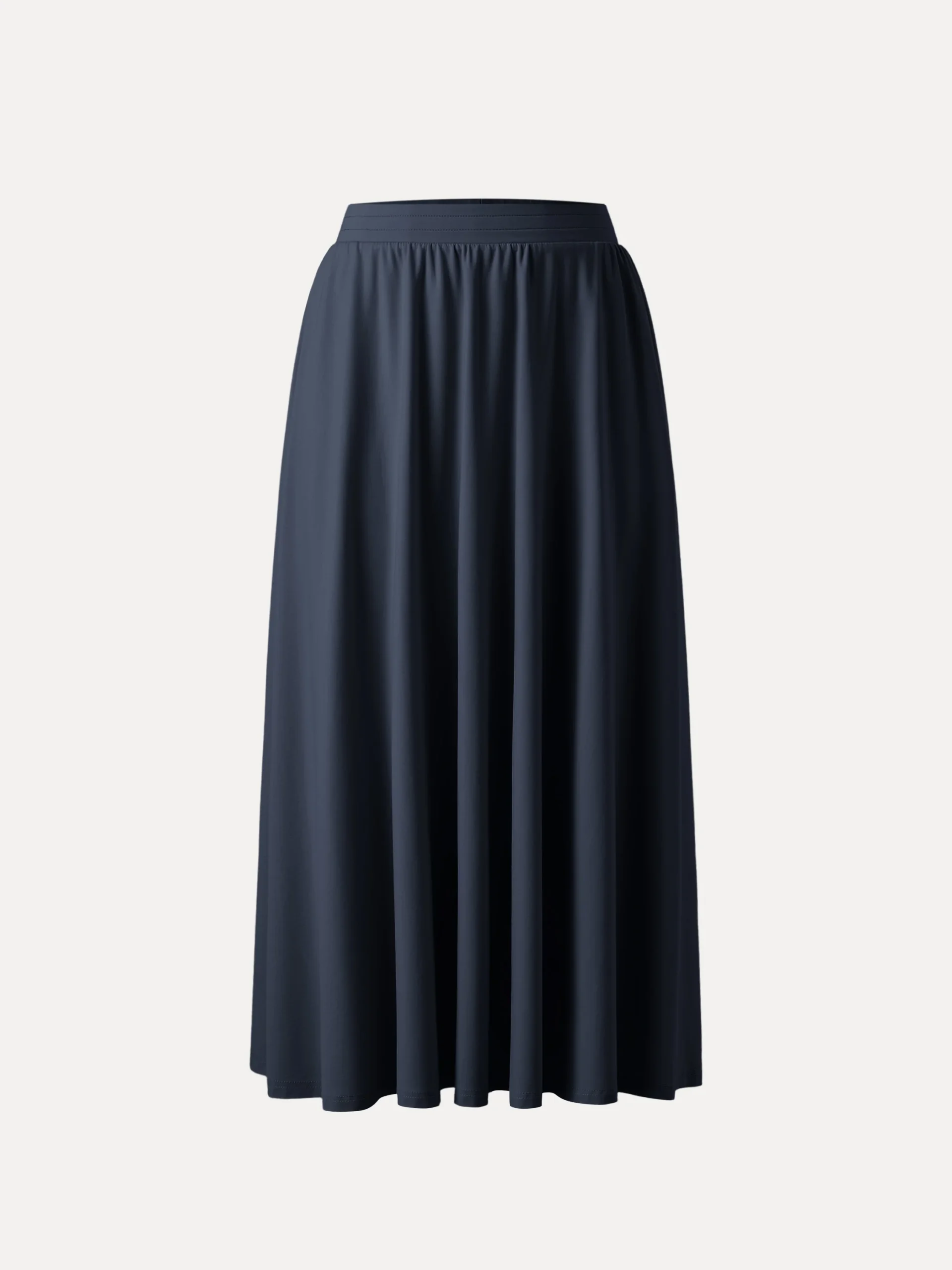 Breezy Mid Rise Umbrella Midi Skirt with Pockets