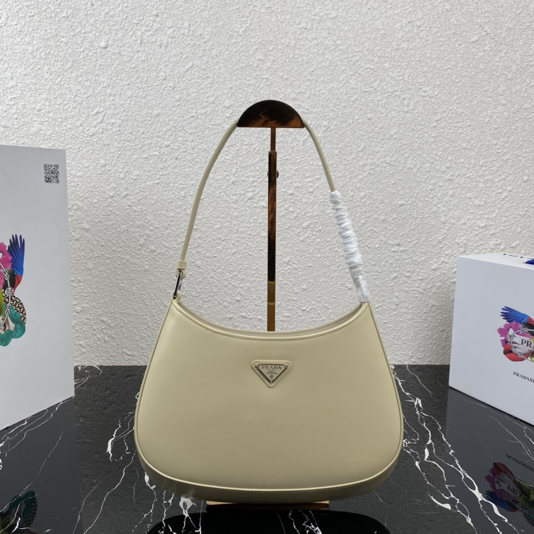 Prada 1BC499 Cleo Brushed Leather Shoulder Bags Size 27*22*6cm