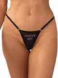 Obsessive Black Make Me Wet Thong