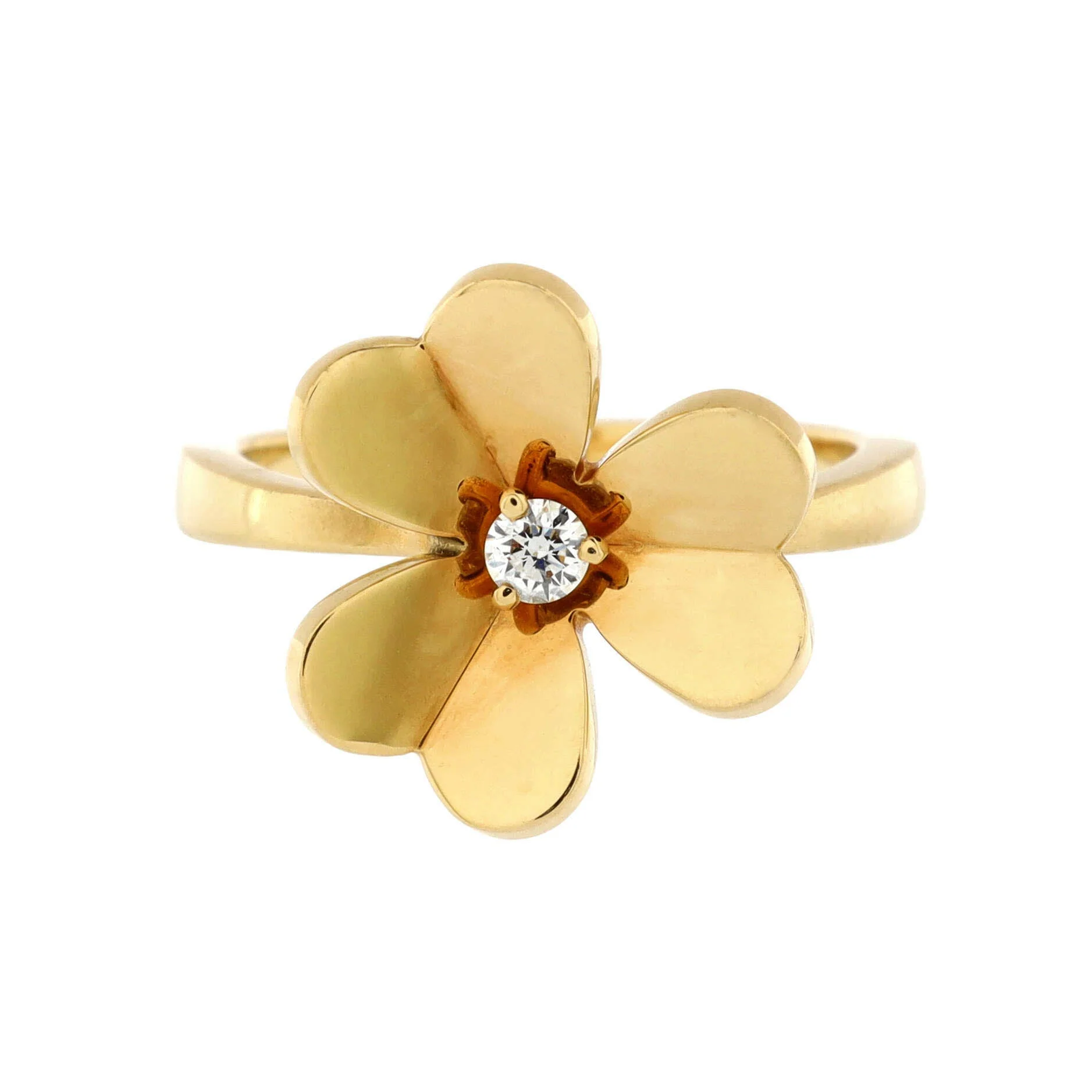 Frivole 1 Flower Ring 18K Yellow Gold with Diamond Small